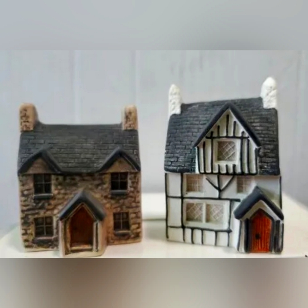 Vintage 1980s Philip Laureston UK Hand-painted Miniature Cottage House #703 #707
